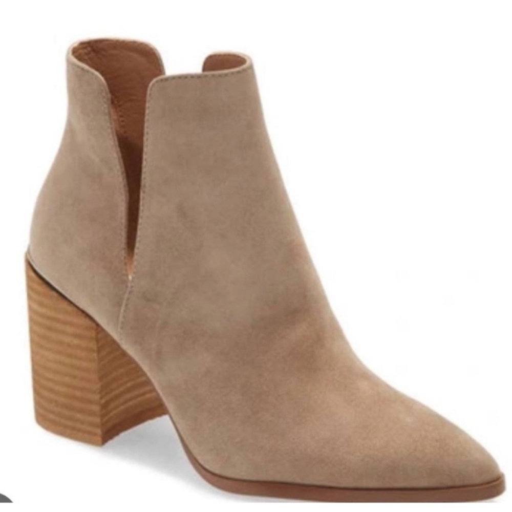 Steve Madden Kaylah Taupe Suede Bootie